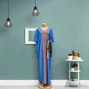 Abaya de <span class=keywords><strong>Mujer</strong></span> en Oferta, Vestido con Estampado de Patchwork, Túnica Africana con Cuentas, Cuello en V, Vestido Holgado <span class=keywords><strong>para</strong></span> <span class=keywords><strong>Mujer</strong></span> - Product Image 3
