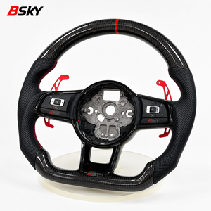 Volante Deportivo R-Line de Cuero y Fibra de Carbono para Entrega Rápida para Volkswagen VW Golf 4 5 6 7 7.5 8 MK4 5 6 7 7.5 8 R <span class=keywords><strong>GTI</strong></span> GTD GTE - Product Image 6