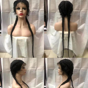 Perruque tressée sans colle, full <span class=keywords><strong>lace</strong></span> wigs 360, cheveux de bonne qualité, vente en gros, pour femmes noires - Product Image 3