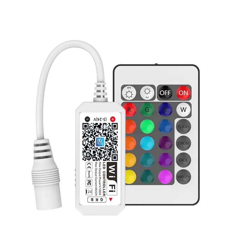 Smart WiFi LED Controller iOS Android Magic Home App IR RF 24 Keys remote control for RGB RGBW LED Strip Lights