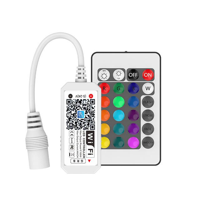 Smart WiFi LED Controller IOS Android Magic Home App IR RF 24 Keys Remote Control for RGB RGBW LED Strip Lights