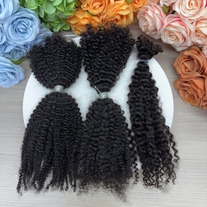 100 g/paquet en gros couleur différente 100% <span class=keywords><strong>cheveux</strong></span> humains 4a4b4c Texture Afro crépus extensions en vrac pour tresses de Salon ou usage quotidien - Product Image 1