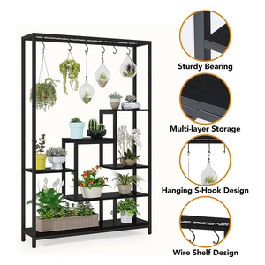 Présentoir multi-usages pour fleurs et bonsaïs, étagère pour intérieur, jardin, mariage, intérieur, métal, grand support pour plantes et fleurs - Product Image 5