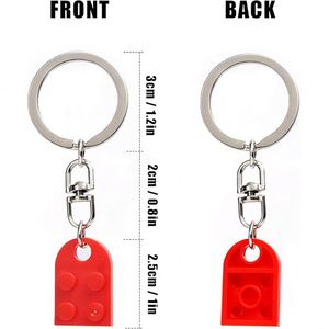 Ensemble de porte-clés en forme de cœur pour couple, compatible avec les briques Lego, porte-clés en forme de cœur assorti pour les meilleurs amis, livraison rapide RTS - Product Image 2