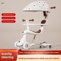 Trottinette pliable de luxe 4 en 1 pour enfants de 0 à 3 ans, multifonctionnelle, 4 roues, trotteur pour bébé, marcheur à roulettes en plastique