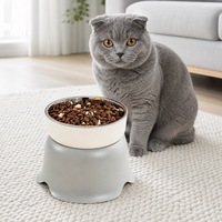 Gamelle surélevée en céramique en forme de fleur, anti-renversement, pour chat et chien, avec support