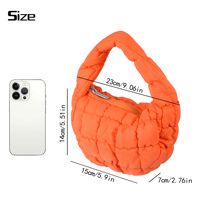 Sac fourre-tout en nylon matelassé avec fermeture à glissière, sac à main à bulles en nylon pour femme