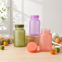 Bouteilles en plastique givré personnalisées de 100 ml pour capsules, flacons de compléments alimentaires avec bouchons à vis et décalcomanies – Vente en gros