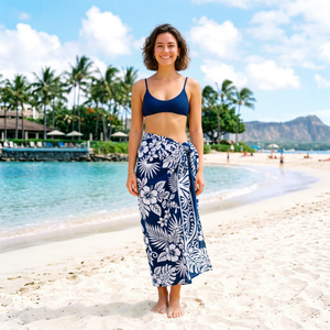 Custom Printed Tropical Sarong Hawaiian Pareo Beach Wrap Swim Cover Up Resort Wear OEM ODM Fabric Manufacturer Supplier - Product Image 1