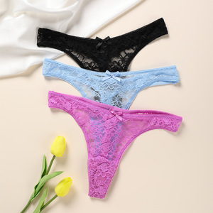 Ladymate ODM/OEM Tangas De Encaje Para Mujer للنساء سراويل داخلية دانتيل شفاف ملابس داخلية دانتيل فلورا للنساء على شكل حرف T - Product Image 6