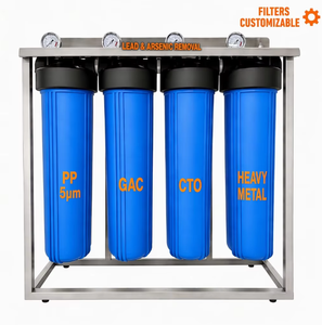 Filtro de Agua para Toda la Casa de 4 Etapas para Eliminación de Metales Pesados, Cartucho de Bloque de Carbón Big Blue, Reducción de Plomo y Arsénico, Sistema de Marco de Acero Inoxidable - Product Image 2