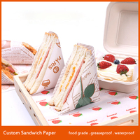 Papier sulfurisé pour aliments, résistant à la graisse et à l'huile, imprimé avec un logo personnalisé, pour la cuisson, les sandwichs, les produits de charcuterie, papier ciré pour l'emballage des aliments