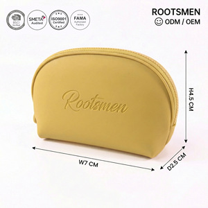 Rootsmen AA5477 Water Resistant Waterproof Zipper Hanging Custom Logo Fashion PVC Embossing Travel Cosmetic Bag Small Capacity - Product Image 1