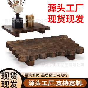 Wooden Aromatherapy Display <b>Rack</b> Irregular Shape Vintage Color Self Drain Soap <b>Dish</b> Household Storage Tray - Product Image 5