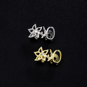 Grillz dentaire de luxe doré brillant bicolore, style Hip Hop, motif fleur ajourée, bijoux dentaires pour femmes et hommes, pour usage quotidien - Product Image 2