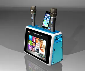 8''inch taşınabilir kablosuz mavi diş profesyonel akıllı karomachine makinesi hoparlör led ışık dokunmatik ekran plastik ses