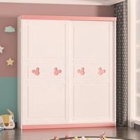 Prix de gros Meubles de maison sur mesure Dernier design Petit placard mignon pour l'organisation des vêtements Armoire en bois pour enfants