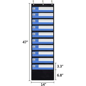 Organisateur de dossiers suspendus à 10 poches, support mural pour documents de bureau, en tissu non tissé noir - Product Image 2