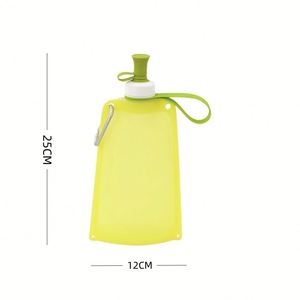 Bouteilles d'eau pliables personnalisées, sacs à eau réutilisables avec mousqueton, bouteille d'eau de voyage 550 ml pour le camping et la randonnée - Product Image 3