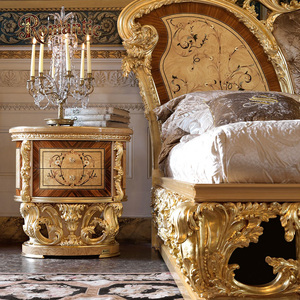 Letto King Size <span class=keywords><strong>in</strong></span> <span class=keywords><strong>Legno</strong></span> Intarsiato Fatto a Mano, Stile Francese di Lusso, con Contenitore, Ecologico e Confortevole, Popolare - Product Image 5