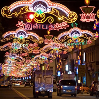 Luces LED 2D Personalizadas para Exteriores con Motivos Transversales para Decoración de Diwali