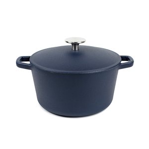 Rôtissoire ronde <span class=keywords><strong>en</strong></span> <span class=keywords><strong>fonte</strong></span> bleu mat Beauty Four hollandais Grande casserole de cuisson <span class=keywords><strong>en</strong></span> émail pour restaurants - Product Image 2
