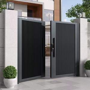 Portail Coulissant <span class=keywords><strong>Automatique</strong></span> <span class=keywords><strong>Motorisé</strong></span> Moderne en Aluminium, Finition Peinte, Double Allée, Conception Écologique et Durable, Modélisation 3D - Product Image 5