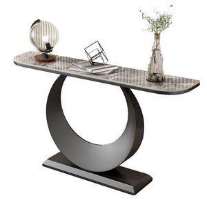 Table console moderne haut de gamme avec plateau en verre noir <span class=keywords><strong>et</strong></span> <span class=keywords><strong>blanc</strong></span>, design élégant pour entrée, salon ou <span class=keywords><strong>couloir</strong></span> - Product Image 3