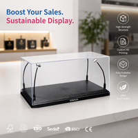Vitrine de présentation en acrylique pour figurines, voitures miniatures, modèles muraux transparents, avec éclairage LED, pour objets de collection