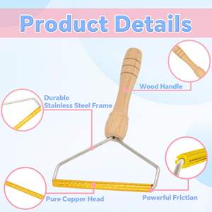 Huisdierharen verwijderaar van hoge kwaliteit, pluizenreiniger, honden- en kattenharen verwijderaar, draagbare tapijtschraper, metalen huisdierharen verwijderaar - Product Image 2