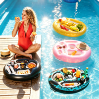 Table flottante pour piscine avec porte-gobelets - Jeux de piscine pour adultes - Jeux flottants pour piscine - Parfaite pour les fêtes, les boissons, les spas et les plaisirs estivaux