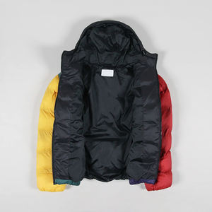 Chaqueta de Plumón de Lujo con Bloques de Color y Logotipo Personalizado, Chaqueta Acolchada Impermeable de Fábrica, Abrigo Acolchado para Hombre, Aislante y Cálido - Product Image 2