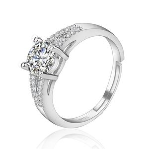 Nuevo Anillo de Zirconia Eternity de Moda, Anillo de Cobre con Zirconia para Hombre y <span class=keywords><strong>Mujer</strong></span>, Anillos de Compromiso o Anillos Redondos de Platino - Product Image 5