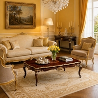 Table basse Rocaille Radiance Sunburst |   Table de style rococo luxueuse, dorée et festonnée avec sculpture en coquillage - EKAR FURNITURE