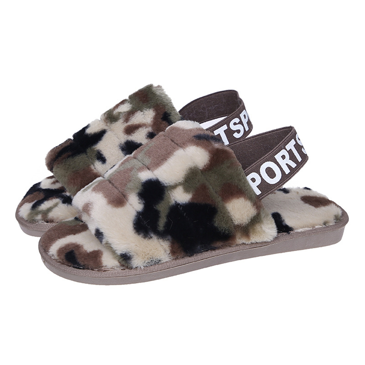 Новинка Зима 2020, женские домашние камуфляжные плюшевые тапочки с леопардовым принтом, теплые мягкие тапочки для женщин