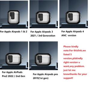 Funda protectora para auriculares con hebilla de bloqueo automático magnético transparente para <span class=keywords><strong>Airpods</strong></span> 4 para <span class=keywords><strong>airpods</strong></span> 1 2 3 /<span class=keywords><strong>Pro</strong></span> 2 TPU + PC Armor Cover + HOOK - Product Image 2