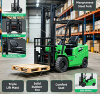 Elektrischer Gabelstapler 2-Tonnen 1-Tonnen 3-Tonnen Kleiner Vollautomatischer Stapel-Sitzstapler mit Hydraulik und Gummireifen im Fahrzeugstil