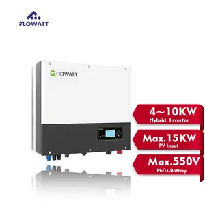 그로와트 최저가 5kw 10 년 수명 딥 사이클 순수 사인파 3 상 하이브리드 태양광 인버터