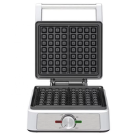 Machine à gaufres belges électriques multifonctionnelle 1200W avec logo personnalisé, antiadhésive, 2 tranches, pour le petit-déjeuner