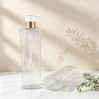 Vente en gros de flacons pompe en plastique givré de 400 ml pour gel douche, lotion cosmétique, shampoing, avec pompe dorée, modèle 76