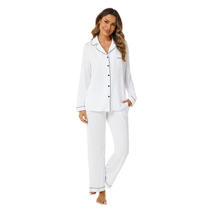 2026 ToCreative Nuova Moda Camicie <span class=keywords><strong>da</strong></span> <span class=keywords><strong>Notte</strong></span> <span class=keywords><strong>da</strong></span> Donna a Maniche Lunghe con <span class=keywords><strong>Bottoni</strong></span>, Morbido Abbigliamento <span class=keywords><strong>da</strong></span> <span class=keywords><strong>Notte</strong></span>, Set Lounge, Pigiami in Bambù - Product Image 3