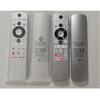 Remote Control TV Pengganti Warna Perak ABS HTR-U33G Versi Bahasa Inggris dengan Suara dan BT, Cocok untuk AQUA LED LCD Smart TV