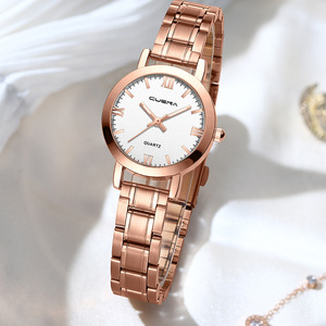 Cuena 6020 Simples Pequeno Dial Mulheres Branco Relógios Vida Impermeável Aço Inoxidável Strap Mãos Luminosas Rose Gold Girl Relógio De Pulso - Product Image 3