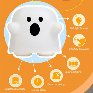 <b>LED</b> Night <b>Light</b> Cute Ghost Silicone Lamp Touch <b>Sensor</b> USB Rechargeable for Birthday Halloween Decoration Gifts for Kids Children - Product Image 5