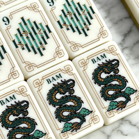 Juego de Mahjong de Lujo Personalizado con 160 Fichas de Mahjong Personalizadas, Juego de Mahjong Americano Grabado para Entretenimiento Familiar y Club
