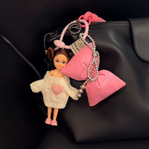 Plush Keychain Cute Mini Doll in Knit Sweater Keychain Cozy Doll Pendant Adorable Bag Accessory Warm Gift for Kids and Girls - Product Image 3