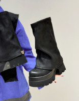 Bottes mi-mollet à talon épais de couleur unie, super tendance et polyvalentes, rehaussant la silhouette, nouvelle collection automne 2026 pour femme