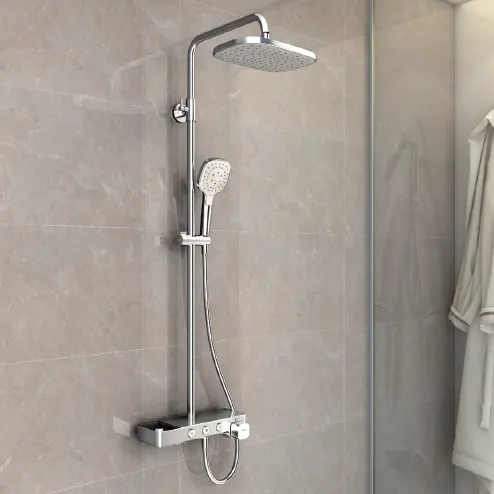 HEGII high quality hotel bath shower panel brass rain air shower head mixer faucet set bathroom shower accessories