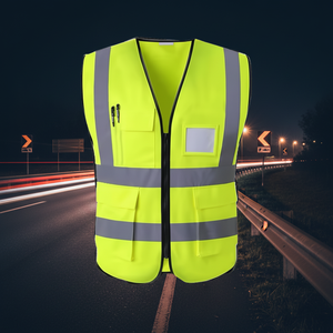 Protective Breathable Colorful Reflective Clothing Reflective Vest Custom Multi-pocket Construction - Product Image 6