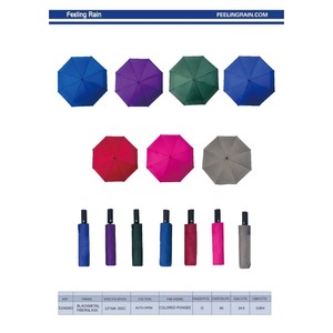 Paraguas Automático Plegable de Tres Secciones al por Mayor, Poliéster, 8 Varillas, Colores Surtidos, Modelo S23608D - Product Image 3